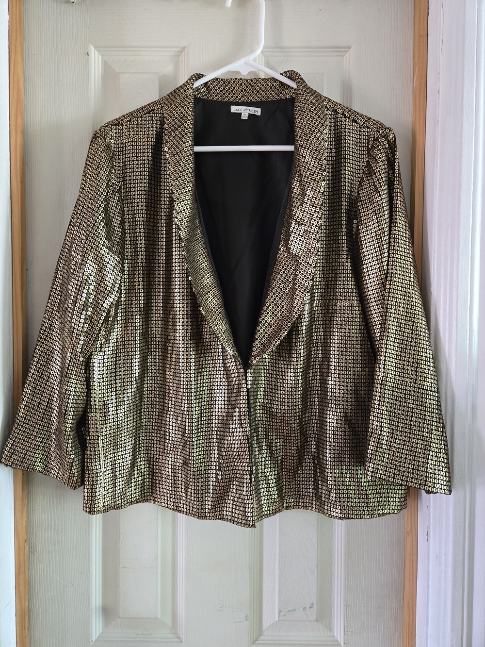 Gold Sequin Blazer Jacket